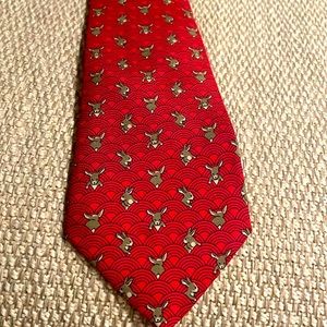 Hermes Tie with Bunny Rabbit- Rare never seen it in any other store. Must have.